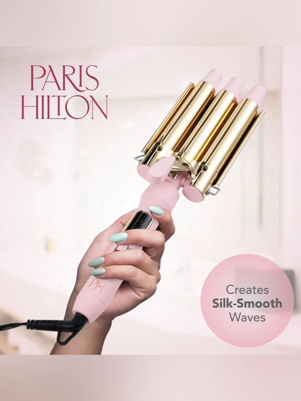 Paris Hilton Pink and Gold Triple Barrel Waver Hair Styler